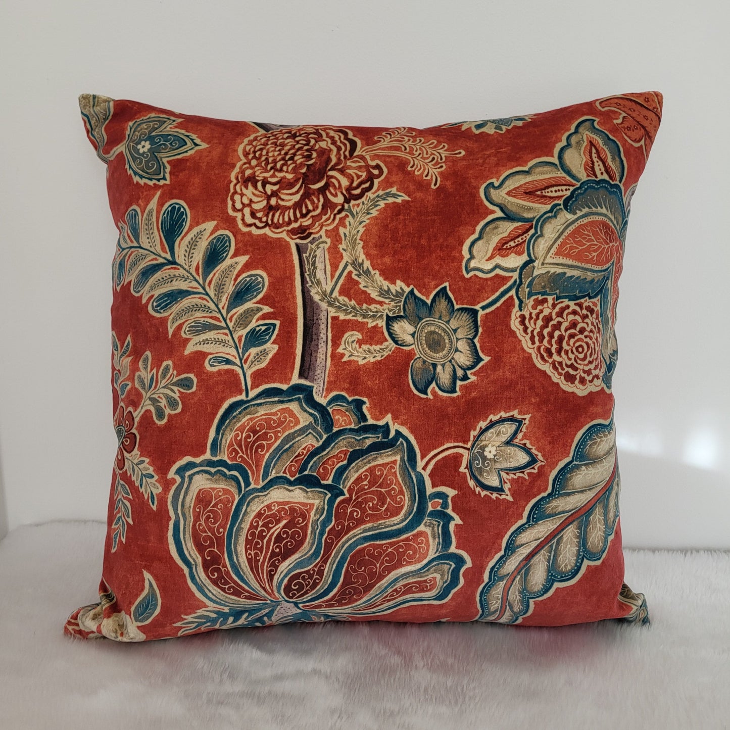 Sanderson Shalimar Velvet Cushion Covers in Ruby & Teal - Luxury Designer Cushions